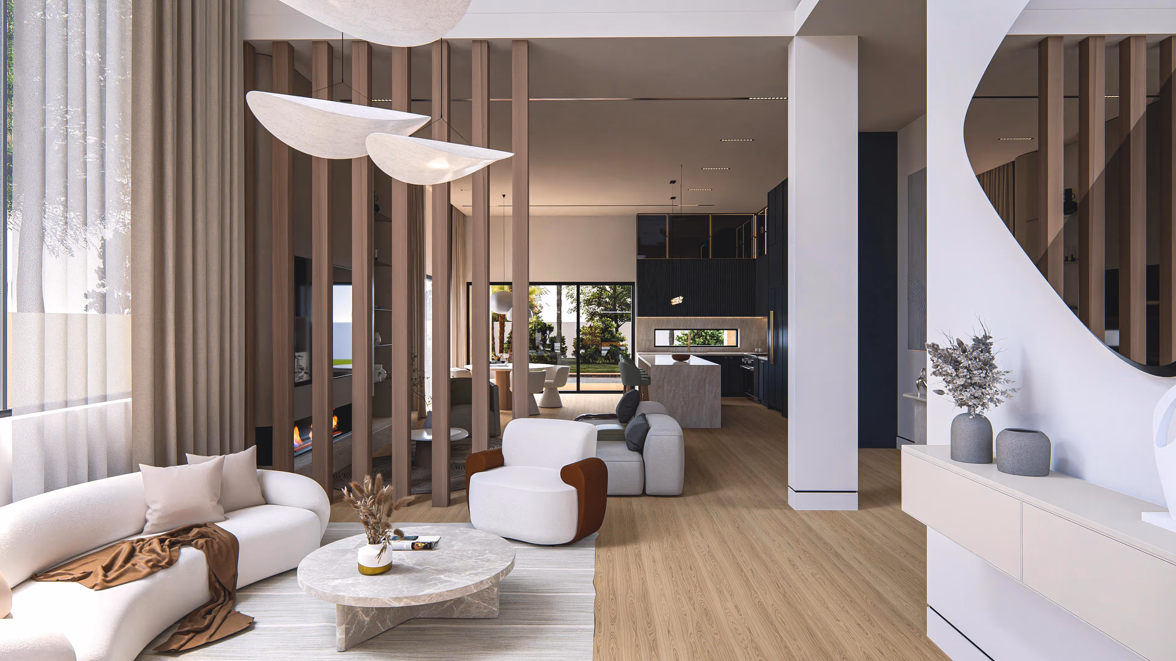 明亮溫暖的北歐風格客廳空間